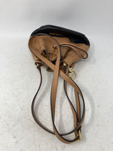 Load image into Gallery viewer, Michael Kors Womens Brown Black Leather Drawstring Crossbody Strap Bucket Bag