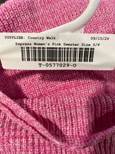Load image into Gallery viewer, Express Womens Pink Knitted 3/4 Sleeve V-Neck Pullover Sweater Size Small