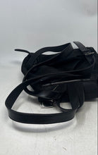 Load image into Gallery viewer, Nine West Womens Black Monogram Check Adjustable Strap Flap Drawstring Backpack