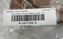 Load image into Gallery viewer, Aldo Womens Beige Leather Open Toe Ankle Strap Thong Sandals Size 7.5