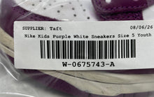 Load image into Gallery viewer, Nike Boys Dunk Low FB9109-110 Purple White Round Toe Lace-Up Sneaker Shoes Sz 5Y