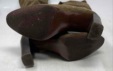 Load image into Gallery viewer, Zara Womens Brown Suede Round Toe Pull-On Block Heel Knee High Boots Size EUR 37