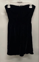 Load image into Gallery viewer, Zara Womens Black Velvet Back Zip Strapless Fit & Flare Dress Size Medium