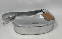 Load image into Gallery viewer, Steve Madden Womens Silver Metallic Faux Leather Shoulder Bag With Tags