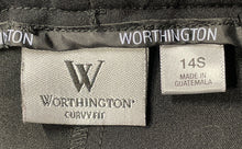 Load image into Gallery viewer, Worthington Womens Black Curvy Fit Flat Front Dress Pants Size 14S