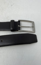 Load image into Gallery viewer, Rene Lezard Mens Black Leather Single Prong Buckle Adjustable Dress Belt