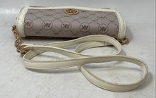 Load image into Gallery viewer, Anne Klein Womens Beige White Signature Canvas Inner Divider Crossbody Handbag