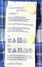Load image into Gallery viewer, Tommy Hilfiger Mens Blue Plaid Print Cotton Long Sleeve Button-Up Shirt Size XL
