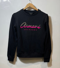 Load image into Gallery viewer, Authentic Armani Exchange Womens Black Crew Neck Pullover Sweatshirt Size XS