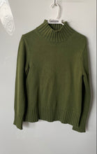 Load image into Gallery viewer, J. Crew Womens Green Cotton Long Sleeve Ribbed Mock Neck Pullover Sweater Size S