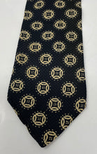 Load image into Gallery viewer, Giorgio Armani Mens Black Beige Keeper Loop Adjustable Pointed Tie