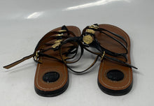 Load image into Gallery viewer, Authentic Tory Burch Womens Brown Black Gladiator Sandals No Size Long 9.5 Inch