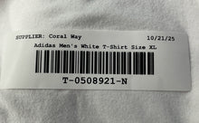 Load image into Gallery viewer, Adidas Mens White Logo Print Cotton Short Sleeve Crew Neck Golf T-Shirt Size XL
