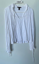 Load image into Gallery viewer, Forever 21 Womens White Long Sleeve Tie Neck Regular Fit Blouse Top Size S