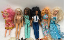 Load image into Gallery viewer, Lot Of 13 Pieces Assorted Multicolor Mixed Variety Barbie Fashion Dolls