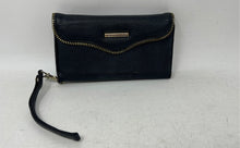 Load image into Gallery viewer, Rebecca Minkoff Womens Black Leather Flap iPhone Folio Wristlet Wallet