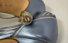 Load image into Gallery viewer, Anne Klein Womens Blue Peep Toe Heel T-Strap Sandals Size 7B