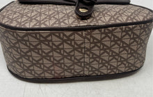 Load image into Gallery viewer, Anne Klein Womens Brown Monogram Faux Leather Adjustable Strap Crossbody Purse
