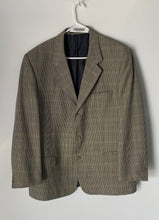 Load image into Gallery viewer, Giorgio Sappini Mens Beige Plaid Single Breasted Three-Button Blazer Size 44R