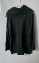 Load image into Gallery viewer, Calvin Klein Womens Green Long Sleeve Fold Over Cowl Neck Tunic Sweater Size XL