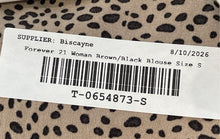 Load image into Gallery viewer, Forever 21 Womens Brown Black Leopard Print Button-Up Shirt Size Small