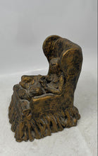 Load image into Gallery viewer, Gold-Tone Engraved Decorative Collectible Figurine Of A Kid Sitting On A Chair
