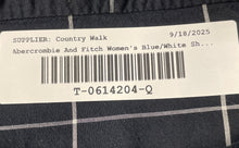 Load image into Gallery viewer, Abercrombie & Fitch Womens Blue White Check Long Sleeve Button-Up Shirt Size XS