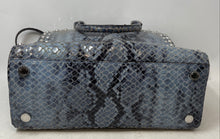 Load image into Gallery viewer, Michael Kors Womens Selma Blue Black Print Double Handle Satchel Handbag