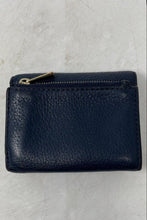 Load image into Gallery viewer, Michael Kors Womens Blue Leather Credit Card Slots Trifold Wallet