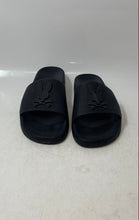 Load image into Gallery viewer, Psycho Bunny Mens Black Embossed Logo Open Toe Slip-On Slide Sandals Size 7
