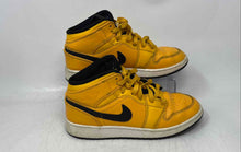 Load image into Gallery viewer, Nike Boys Air Jordan 1 Mid 554725-700 Yellow Leather Sneakers Shoes Size 6.5Y