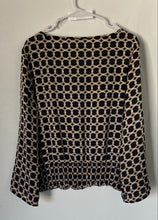 Load image into Gallery viewer, Michael Kors Womens Blue Khaki Long Sleeve Round Neck Blouse Top Size P/L