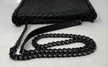 Load image into Gallery viewer, Aldo Womens Black Chevron Leather Adjustable Chain Strap Crossbody Bag