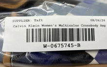 Load image into Gallery viewer, Calvin Klein Womens Multicolor Monogram Adjustable Strap Flap Crossbody Bag
