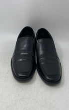 Load image into Gallery viewer, Aston Grey Mens Black Leather Round Toe Slip-On Loafers Shoes Size 10.5