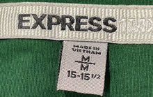 Load image into Gallery viewer, Express Mens Green Long Sleeve Collared Formal Dress Shirt Size Medium