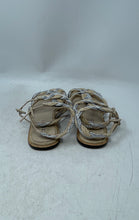 Load image into Gallery viewer, Serena Uziyel Womens Ronda Beige Silver Braided Ankle Strap Sandals Size EUR 39