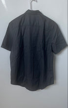 Load image into Gallery viewer, Calvin Klein Mens Gray Short Sleeve Collared Button-Up Shirt Size Medium