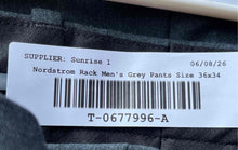 Load image into Gallery viewer, Nordstrom Rack Mens Gray Flat Front Slash Pockets Dress Pants Size 36Wx34L