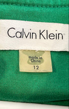 Load image into Gallery viewer, Calvin Klein Womens Green Sleeveless Pleated Back Zip Fit & Flare Dress Size 12