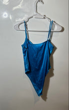 Load image into Gallery viewer, Zara Womens Turquoise Corset-Style Swimwear One-Piece Bodysuit Size Medium