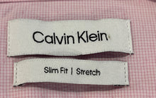 Load image into Gallery viewer, Calvin Klein Mens Pink Printed Long Sleeve Slim Fit Stretch Dress Shirt Size L