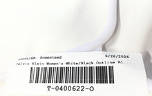 Load image into Gallery viewer, Calvin Klein Womens White Black Outline Sleeveless Split Neck Tank Top Size L