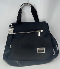 Load image into Gallery viewer, Versace Parfums Womens Black Detachable Strap Outer Pocket Lined Tote Bag