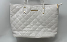 Load image into Gallery viewer, Montana West Womens White Quilted Inner Pockets Shoulder Tote Purse