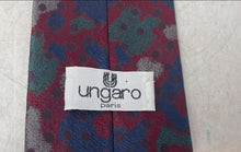 Load image into Gallery viewer, Ungaro Mens Multicolor Printed Silk Adjustable Formal Pointed Tie One Size
