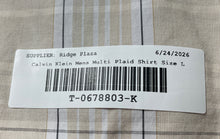 Load image into Gallery viewer, Calvin Klein Mens Multicolor Plaid Slim Fit Stretch Long Sleeve Dress Shirt Sz L