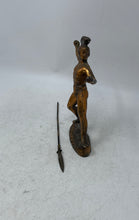 Load image into Gallery viewer, Vintage Brass Spartan Warrior King Leonidas w/ Spear Indian Men Hunter Figurine