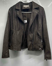 Load image into Gallery viewer, B. Coature Womens Brown Long Sleeve Collared Full-Zip Motorcycle Jacket Size S