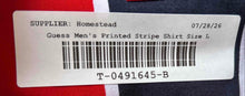 Load image into Gallery viewer, Guess Mens Multicolor Striped Printed Collared Button-Up Shirt Size Large